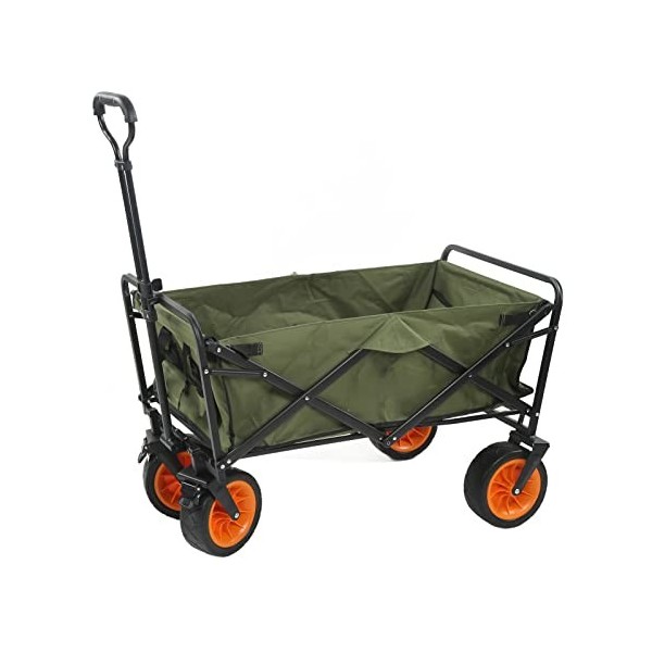 Gedourain Chariot de Camping, Design Pliable Portable, Chariot Pliable, Tige de Direction Robuste avec Roue Universelle à 360