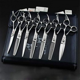 6,0 Pouces Haircut Ciseaux De Coiffure Professionnel Japan Steel 440C Set Barber Hair Stylist Dents De Cisaillement Plat Cise