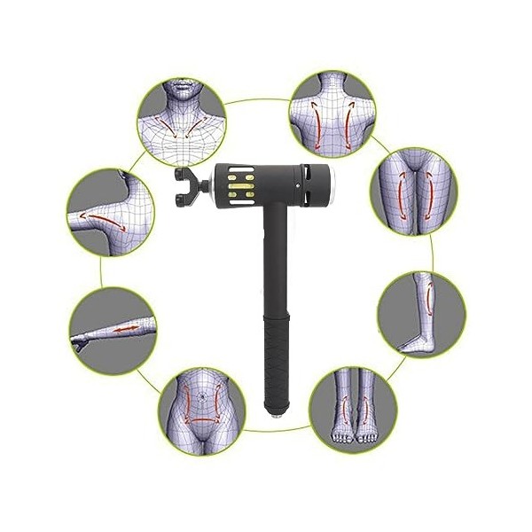 Pistolet de Réglage Chiropratique, Soulage lœdème, 9 Vitesses, Dispositif à Ondes de Choc 100-240 V, 3 en 1 pour la Taille 