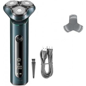 LEONYS Rasoirs électriques for Hommes, boîtier en métal, Rasoir électrique Rotatif Flottant 3D for Hommes, Rasoir électrique 