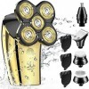 Rasoir électrique pour homme, rasoir électrique rechargeable pour homme, rasoirs de tête 5 en 1 pour rasoirs chauves, humides