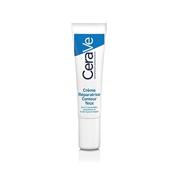 CeraVe Crème Réparatrice Contour des Yeux Hydratant 24h à lAcide Hyaluronique, 14 ml