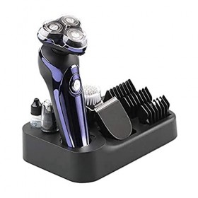 LIIAV Rasoir électrique pour Hommes - Rasoir de Rasoir Rotatif Rechargeable sans Fil pour Hommes avec Coupe-Mains Pop-up humi