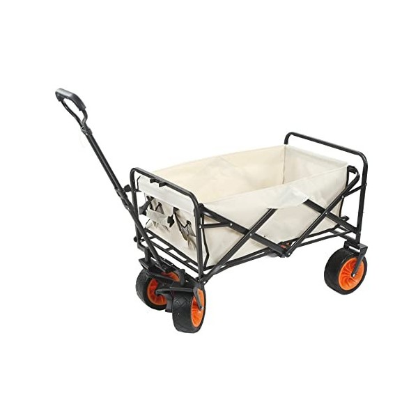 Weikeya Wagon Pliable, Conception Pliante portative, Chariot de Camping à Forte Charge, Tige de Direction Push-Pull, Grande c