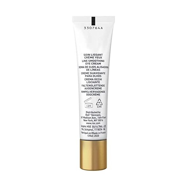 RoC - Retinol Correxion Soin Lissant Crème Contour des Yeux - Réduit les Poches et les Cernes - Anti-Rides et Age - 15 ml