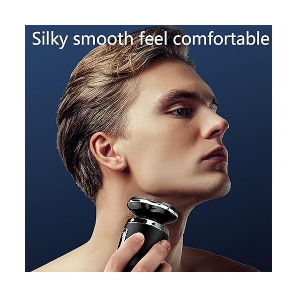 Rasoir électrique pour homme, rasoir électrique pour homme humide et sec, étanche, sans fil, rasoir rotatif 3D, rechargeable 