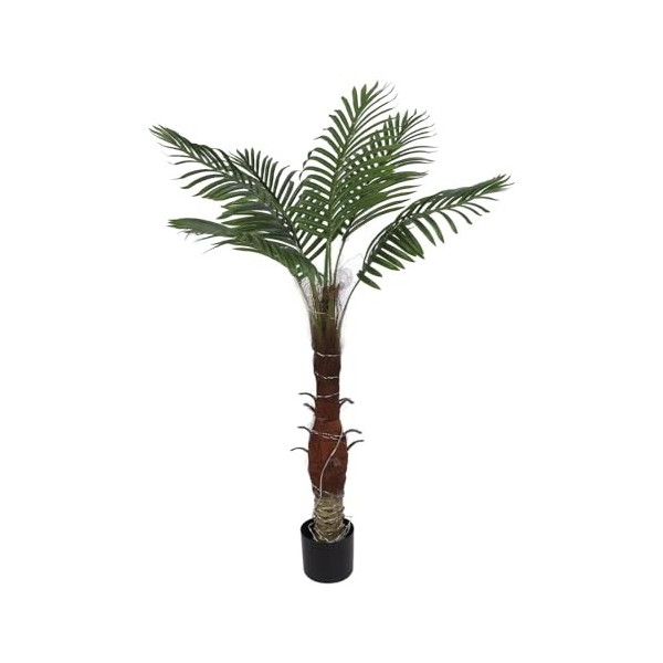 Changor Palmier Artificiel éclairé, 300 Lumières LED ABS 800 MAh IP65 étanche 3,9 Pieds Palm Tree Tropical Lights pour Balcon