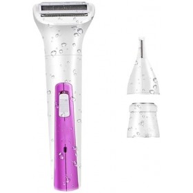 Waterproof Electric Razor for Women 3-in-1Painless Wet and Dry Womens Shaver Bikini Trimmer Ladies Electric Facial Body Trimm