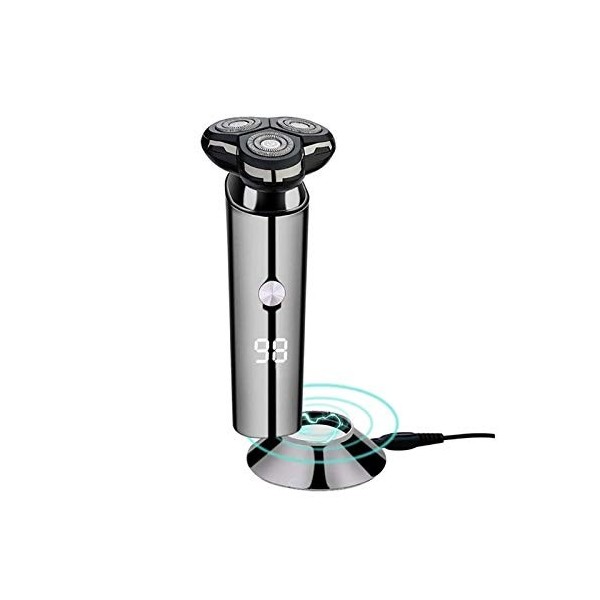 LIIAV Rasoir de rasoir électrique pour hommes, rasoir rotatif sec humide rechargeable rapide avec LED Affichage, Voyage sans 