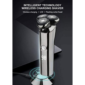 LIIAV Rasoir de rasoir électrique pour hommes, rasoir rotatif sec humide rechargeable rapide avec LED Affichage, Voyage sans 