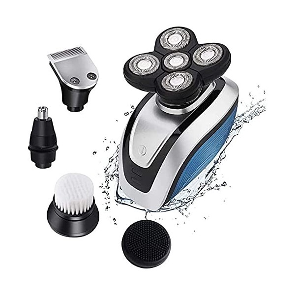 XIXIDIAN 5 en 1 Rasoir Rotatif étanche 5D Trimmer kit de toilettage Rasoir électrique pour Hommes, épilation à loreille sans