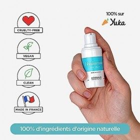 Crème Contour des Yeux Hydratant Acide Hyaluronique et Caféine - Creme Anti Cernes et Rides et Anti Poches Sous les Yeux - Ce