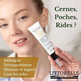 Crème Contour des Yeux Maxi Format 30 ml- Made in France - Certifiée Bio - 99% Origine Naturelle à l’eau d’Orge, Bleuet et Ca