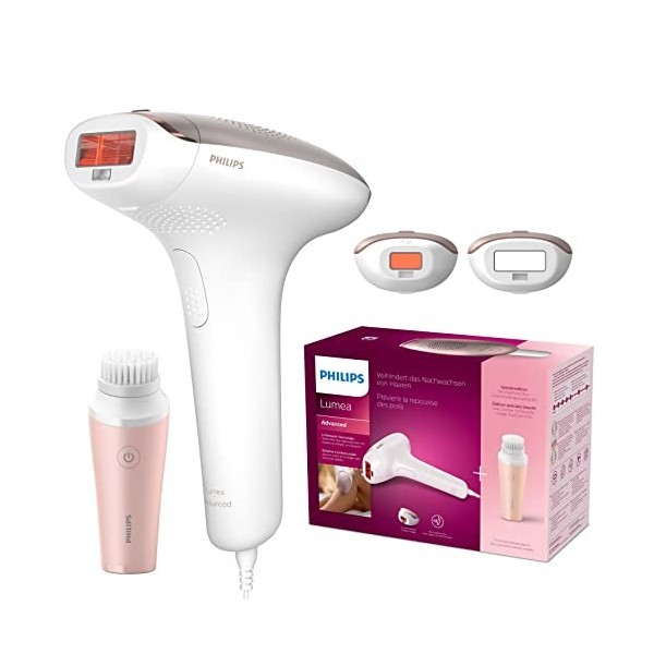 Philips Lumea Advanced IPL BRI922/00 Appareil dépilation avec 2 accessoires pour visage et corps et brosse nettoyante visage