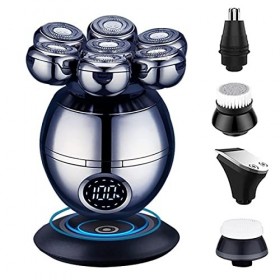 Rasoir électrique pour homme, rasoir électrique 7D pour homme indépendamment 7 coupeurs à tête flottante étanche rasoir élect
