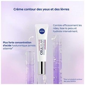 NIVEA Hyaluron Cellular Filler Soin contour des yeux et lèvres 1 x 15 ml , Soin repulpant pour contour de l’œil et lèvres, S