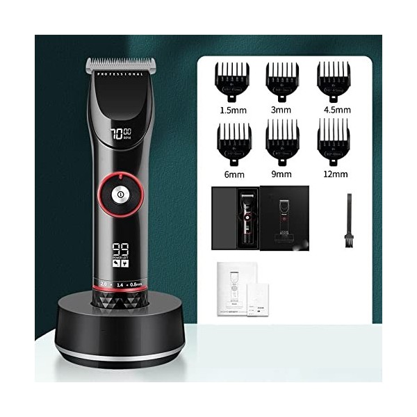 Cellars 3500mAh 10h Hair Clipper for hommes lavables rechargeables tondeuse de cheveux en acier inoxydable machine de découpe