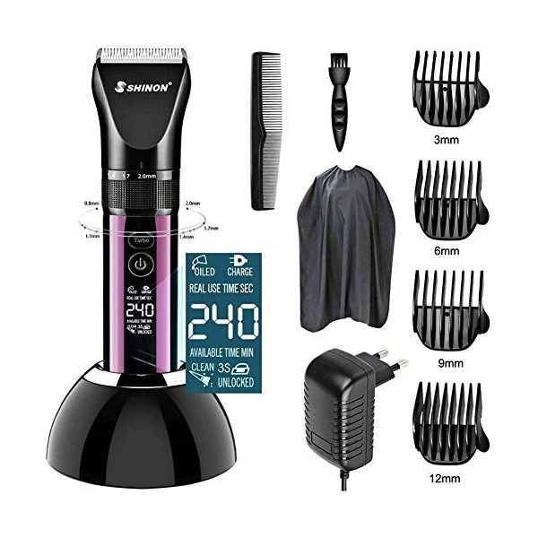 YWAWJ Électrique Tondeuse Rechargeable Raccourci Auto-Haircut Kit Rasoirs Chauve électrique sans Fil Clipper Hair Salon Profe