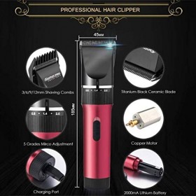 YWAWJ Rasoirs rechargeable sans fil de coupe de cheveux cheveux soutiers Kit ultra-bas Sourdine design 2000mAh au lithium-ion
