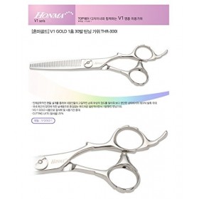 HONMA GOLD 1Groove Professionnel Cheveux Coupe Ciseaux V1 Gold 30 Pieds Étamage Ciseaux Thr-300I