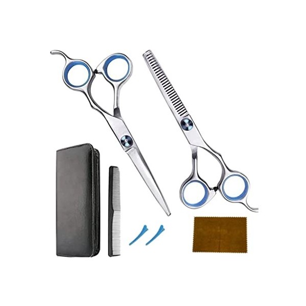 AFFLHYJK Ensemble de ciseaux de coiffure, ciseaux damincissement professionnels et ciseaux de coiffure pointus kit de coupe 