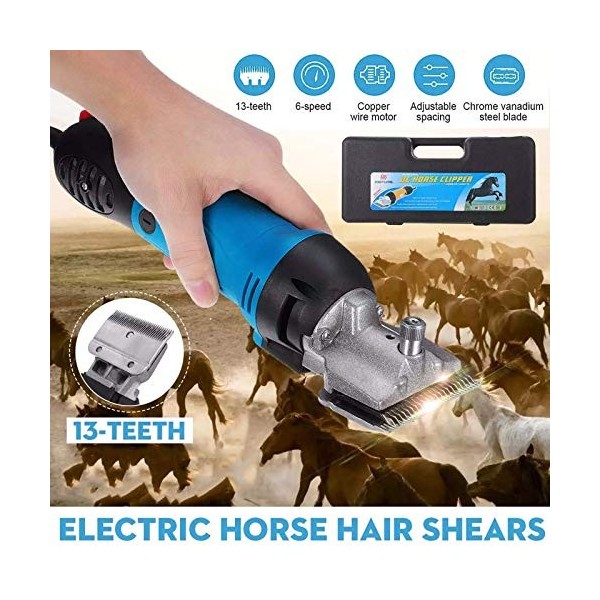 Professional Electric Horse Hair Shears Clipper, 6 Speeds Heavy Duty Farm Livestock Haircut Trimmer wool shears 