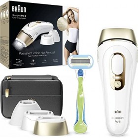 Braun IPL Silk Expert Pro 5, épilation permanente visible, rasoir Venus, tête large et tête de précision, alternative à lépi