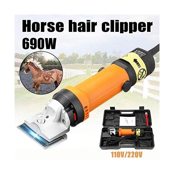 QHYTL Tondeuse électrique Professionnelle Portable pour Cheveux de Cheval, Tondeuse de Coupe de Cheveux de bétail de Ferme à 