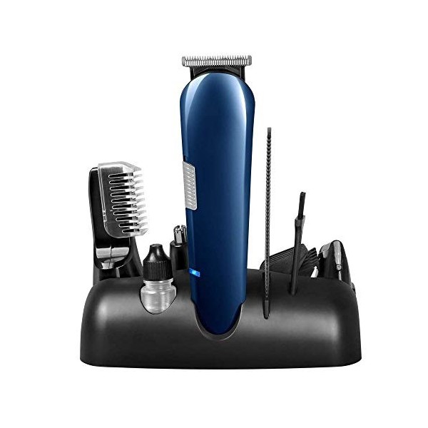 YWAWJ Portable sans Fil Rasoirs Rasoirs électriques Cheveux avec des Ciseaux Peignes Moteur Rotatif Calme Accessible aux Homm