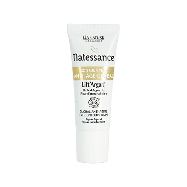 Natessance | Contour Yeux Anti-Âge Global – Lift’Argan | Comble les rides – Lisse la peau – Illumine le regard | Visage défat