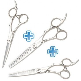 HONMA GOLD Cheveux Coupe Ciseaux V1 Gold 3Ea Cheveux Ciseaux Set Blunt Cut Ciseaux Thr-550 5,5 Pouces 