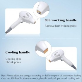 Appareil de beauté 2 en 1 pour épilation sans douleur 808 nm - Pour rafraîchir la peau - 10 millions de coups - Épilation rap