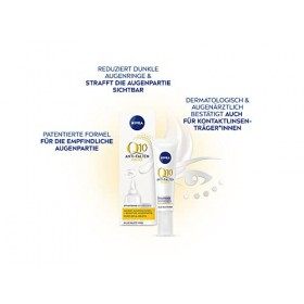 NIVEA Q10 Soin contour des yeux anti-rides et tonifiant 15&nbsp;ml , crème pour les yeux contre les cernes, crème hydratante au Q