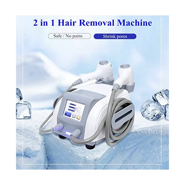 2 en 1 808nm Ice Painfree Removal Hair Machine Skin Cooling Care Beauty Device, 10 millions de coups Épilation rapide permane