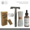 kit de rasage green-goose® | CareBox Shave Pack | Rasoir classique noir | 10 rasoirs | Huile de rasage | Soins Savon au lait 