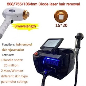 Professionnel 755NM 1064NM 808NM Épilateur de cheveux Machine de beauté L-A-S-E-R pour serrer la peau, épilateur de haute int