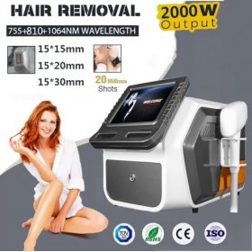 AMNOOL Machine dépilation 810 nm di-o-de la-s-er 3 longueurs donde Système de refroidissement 5 niveaux réglables 808 nm 75