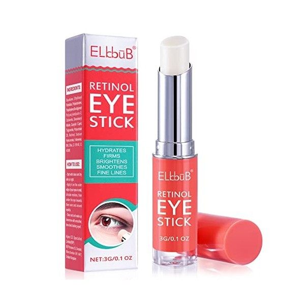 Retinol Eye Stick Anti Wrinkle Eye Cream for Puffy Eyes, Dark Circles, Eye Bags, Crows Feet, Wrinkles,Reduces Wrinkles Saggy 