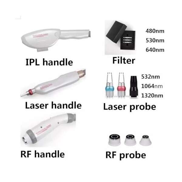 GURSAC Équipement de levage du visage 3 en 1 RF pour enlever les taches de rousseur E-Light IPL Opt Épilation Machine de raje
