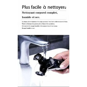 Rasoir électrique pour hommes, IPX7, écran LED, rechargeable, pour le lavage à sec et à leau, 2 heures pleines