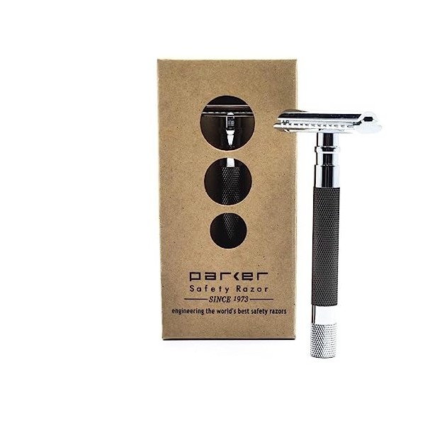 Parker 56R Rasoir à double tranchant en acier inoxydable platine de qualité supérieure – Obtenez un rasage chez vous avec le 