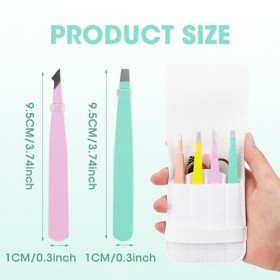 Sughug 7 Pièces Pince à Épiler, Pince à Sourcils Professionnelle, Ciseaux Sourcil, Couteau à Sourcil, Brosse Sourcil, avec Co