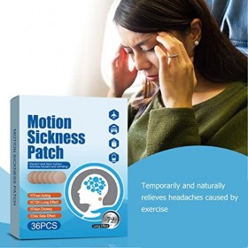 Lot de 36 Patchs contre le Mal des Transports, Soulagement des Maux de Tête, Soulagement des Acouphènes, Portable, Longue Dur
