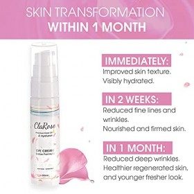 ClaRose - Crème anti-âge pour le contour des yeux à lacide hyaluronique et à lhuile de rose 100&nbsp;% naturelle&nbsp;. 30&nbsp;ml