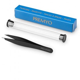 PREMYO Pince à Épiler Attrape Bien Sourcils Épilation Poils Incarnés Bouts Fines à Échardes Précise Acier Inoxydable Usage Co