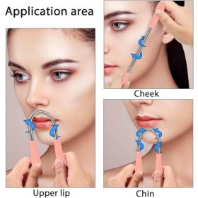 LSOJFE 4 Pièces Épilateur de Visage, Remover Poils du Visage, Epilateur Visage, Epilation Facial Hair, Idéal pour Enlever Les