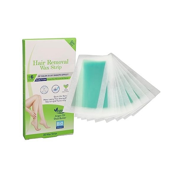 Kit Dépilation à la Cire pour Homme et Femme, Bandes de Cire 20 Unités, Bandes de Cire pour le Corps pour Lépilation, Bande