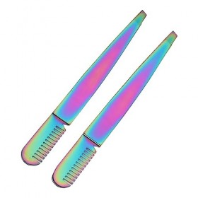 Pince à épiler les Sourcils, 2 Pinces à épiler les Sourcils PCS pour lextension des Cils en Acier Inoxydable