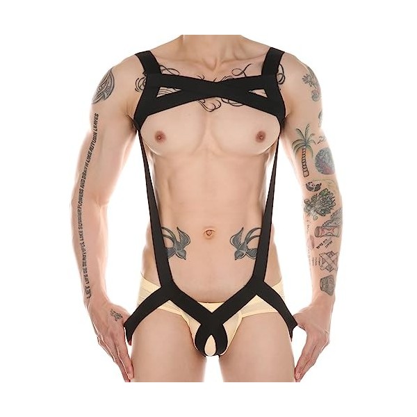 Jockstraps Wrestling Bodysuit Sexy Sous-vêtements Une Pièce Stringbody Straps Jumpsuits Maillot Body Gymnastique Leotard pour