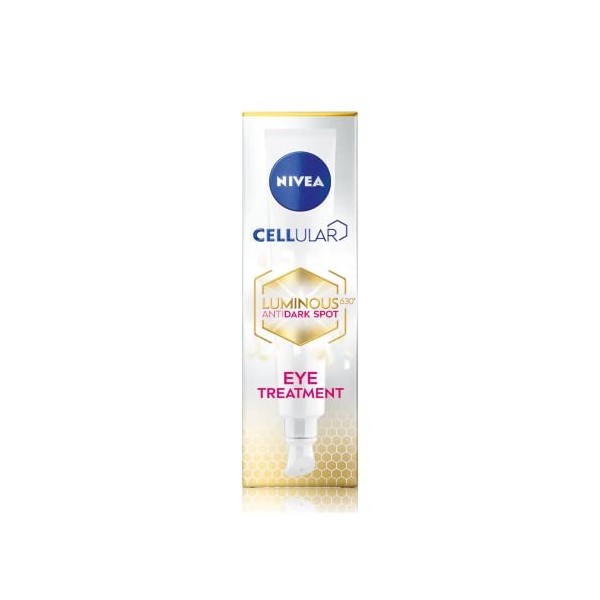 NIVEA Cellular LUMINOUS 630 Crème de traitement des yeux anti-cernes 15 ml , crème contour des yeux pour les cernes avec for